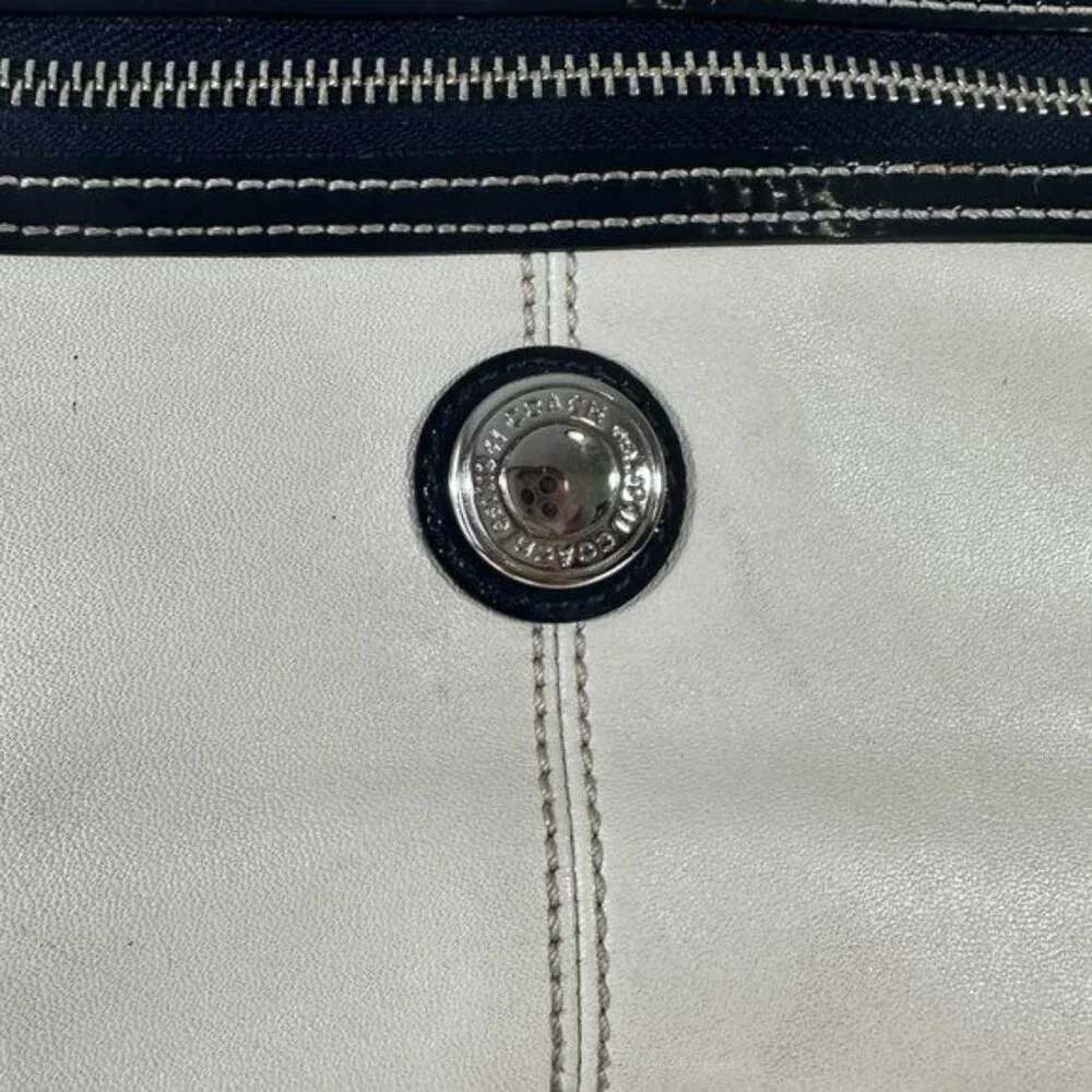 Vintage Coach Laura Leather Spectator Carryall Hand Bag Tote Off White Bone - Picture 2 of 16